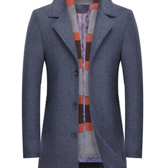 Men's Winter Notched Collar Single Breasted